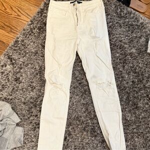Hollister Off-White High-Rise Jeans